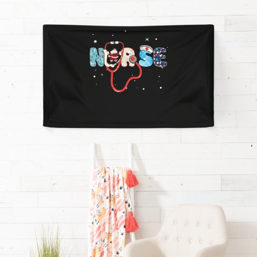 Nurse Stethoscoop-kerstboomversiering Spandoek (Insitu)
