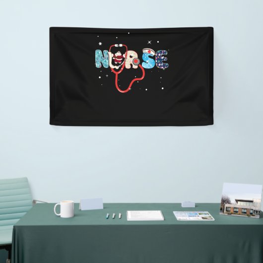 Nurse Stethoscoop-kerstboomversiering Spandoek (Beurs)