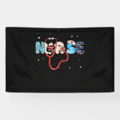 Nurse Stethoscoop-kerstboomversiering Spandoek (Horizontaal)