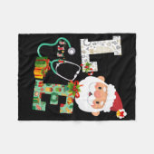 Nurse Stethoscoop-kerstversieringsdecor Fleece Deken (Voorkant (Horizontaal))