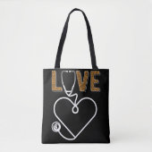 Nurse Stethoscoop-luipaard Tote Bag (Voorkant)