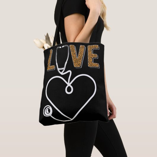 Nurse Stethoscoop-luipaard Tote Bag (Dichtbij)