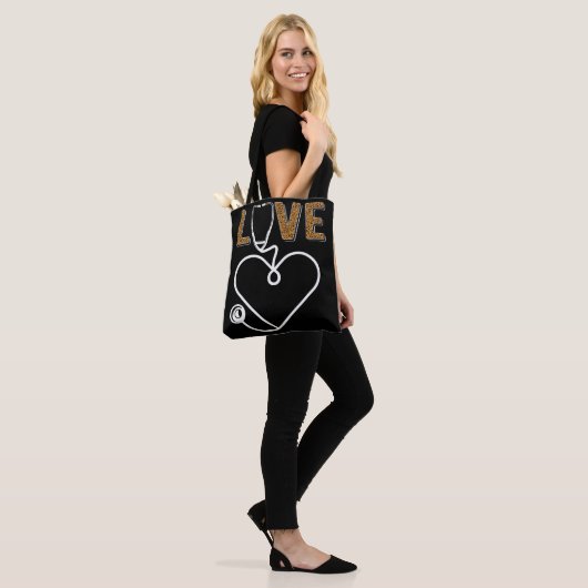Nurse Stethoscoop-luipaard Tote Bag (Op model)