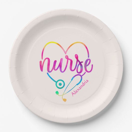 Nurse Stethoscoop Papieren Bordje (Voorkant)