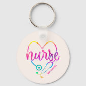 Nurse Stethoscoop Sleutelhanger (Achterkant)