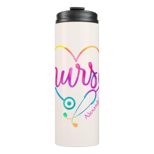 Nurse Stethoscoop Thermosbeker (Voorkant)