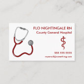 Nurse Stethoscoop White Visitekaartje (Voorkant)