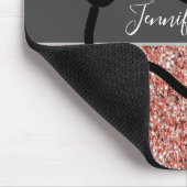 Nurse Stethoscope Caduceus Roze Rose Gold Glitter Muismat (Hoek)