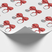 Nurse Stethoscope Christmas Bow Coquette Girly Cadeaupapier (Hoek)