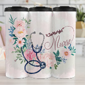 Nurse Stethoscope Floral Appreciation Design Thermosbeker