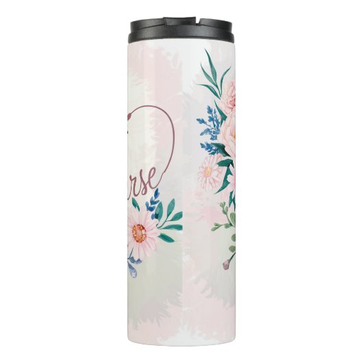 Nurse Stethoscope Floral Appreciation Design Thermosbeker (Achterkant)