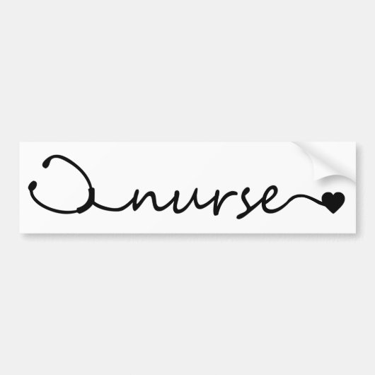 Nurse Stethoscope Heart Bumpersticker (Voorkant)