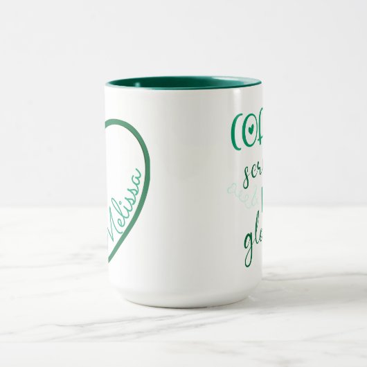 Nurse Stethoscope Heart Green Coffee Fun Mok (Midden)