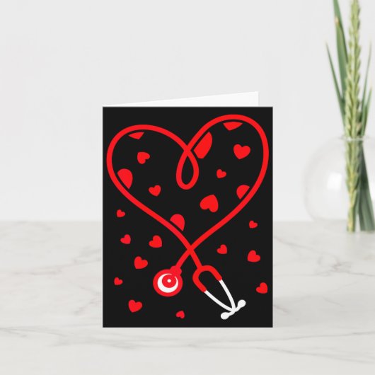 Nurse Stethoscope Heart Valentine's Day Nursing  Kaart (Voorkant)