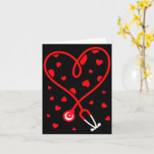 Nurse Stethoscope Heart Valentine's Day Nursing  Kaart (Gele Bloem)