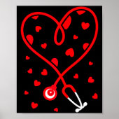 Nurse Stethoscope Heart Valentine's Day Nursing  Poster (Voorkant)