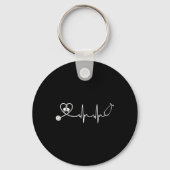Nurse Stethoscope Heartbeat Nurse Week 2025 Sleutelhanger (Voorkant)