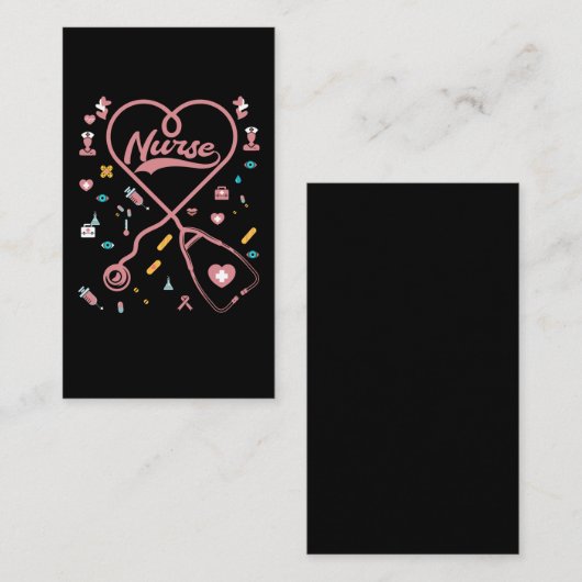 Nurse Stethoscope Nursing Love Medical RN Visitekaartje (Voorkant / Achterkant)