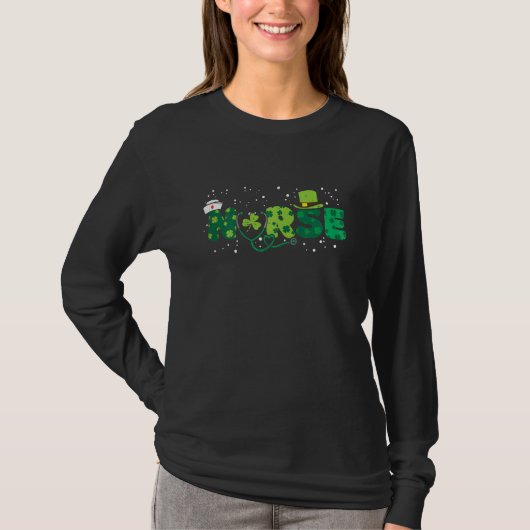 Nurse Stethoscope Scrub St Patricks Day Nurses Wom T-shirt (Voorkant)