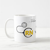 Nurse stethoscope Valentijnsdag yellow RN Koffiemok (Links)