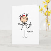 Nurse Stick Figuur Kaart (Gele Bloem)
