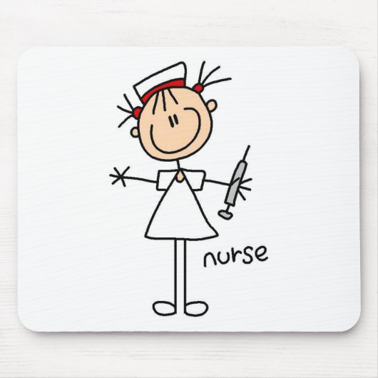 Nurse Stick Figuur Mousepad Muismat (Voorkant)