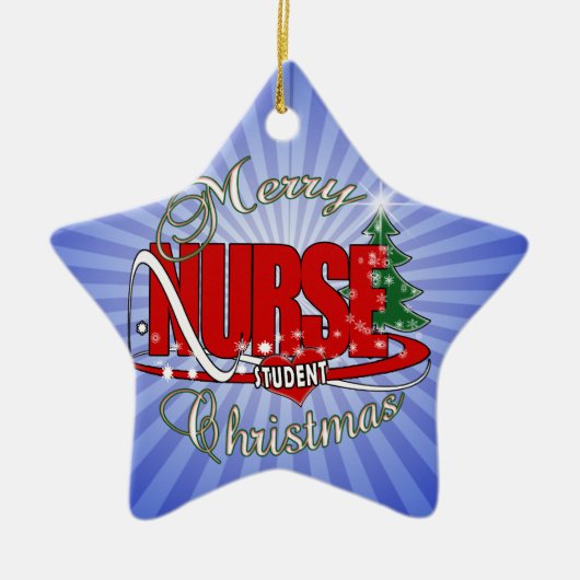 NURSE STUDENT CHRISTMAS KERAMISCH ORNAMENT (Voorkant)