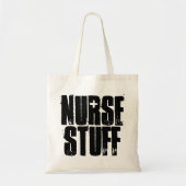 Nurse Stuff Black Typography Tote Bag (Voorkant)