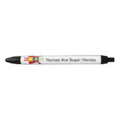 Nurse Super Hero Grappig Personaliseren Zwarte Inkt Pen (Voorkant)