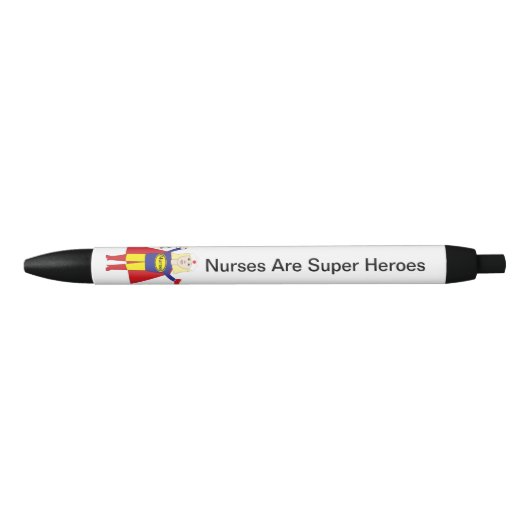 Nurse Super Hero Grappig Personaliseren Zwarte Inkt Pen (Voorkant)