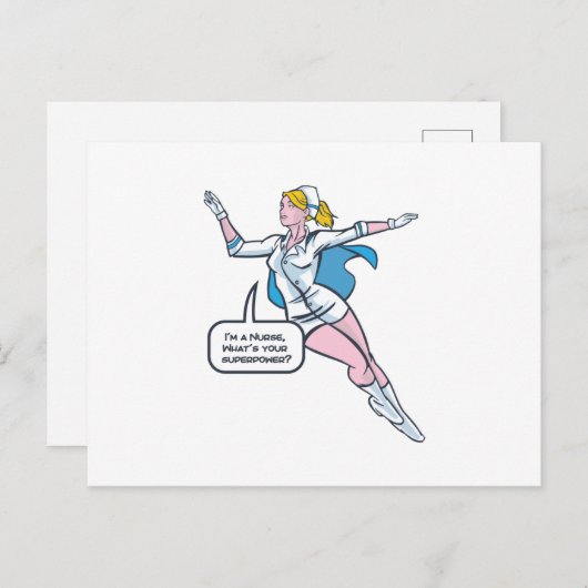 Nurse Superheld Briefkaart (Voorkant / Achterkant)