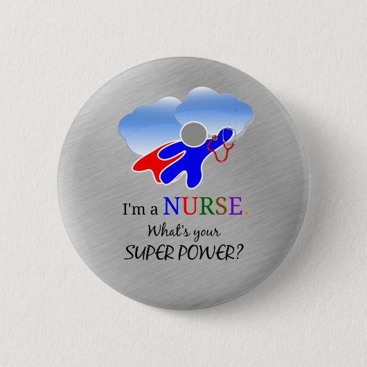 Nurse Superheld Humor Ronde Button 5,7 Cm (Voorkant)