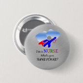 Nurse Superheld Humor Ronde Button 5,7 Cm (Voorkant /achterkant)