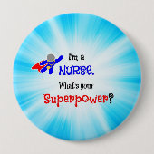 Nurse Superheld Ronde Button 4,0 Cm (Voorkant)