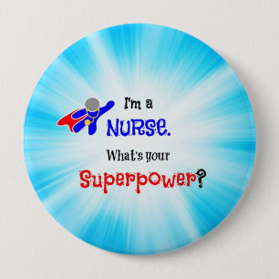 Nurse Superheld Ronde Button 4,0 Cm