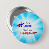 Nurse Superheld Ronde Button 7,6 Cm (Voorkant /achterkant)