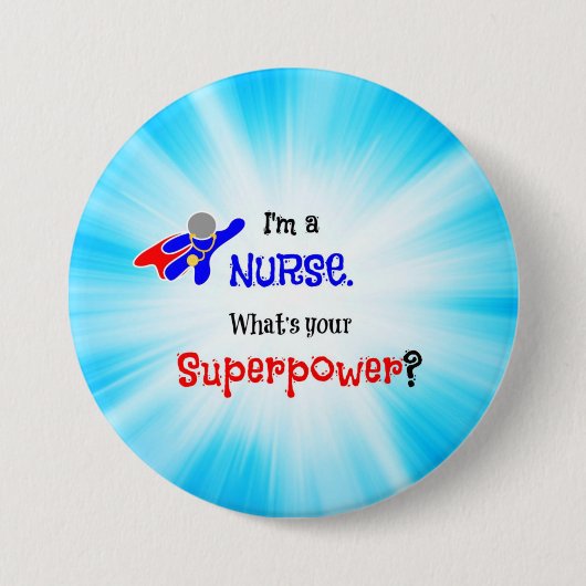 Nurse Superheld Ronde Button 7,6 Cm (Voorkant)