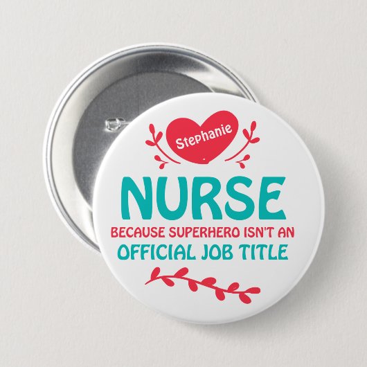 Nurse superheld Standard, 2¼ inch Ronde Button (Voorkant /achterkant)