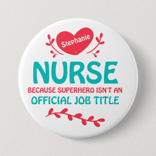 Nurse superheld Standard, 2¼ inch Ronde Button (Voorkant)