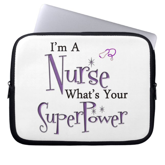Nurse Superpower Laptop Sleeve (Voorkant)
