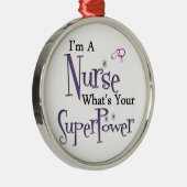 Nurse Superpower Metalen Ornament (Rechts)