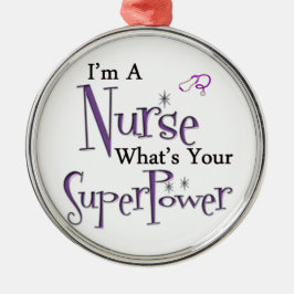 Nurse Superpower Metalen Ornament