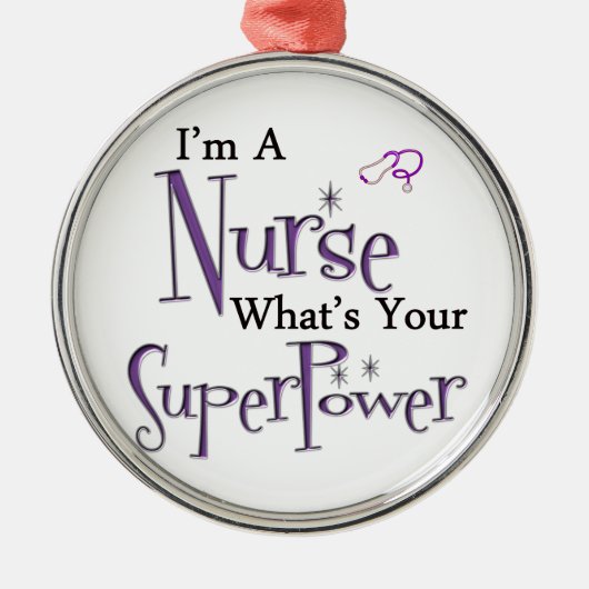 Nurse Superpower Metalen Ornament (Voorkant)