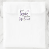 Nurse Superpower Vierkante Sticker (Tas)