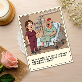 Nurse Talking To Chicken Head Patient Get Well Briefkaart