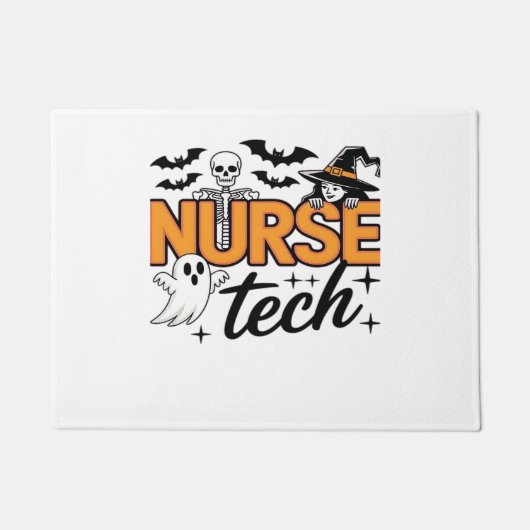 Nurse Tech - Halloween - met skelet, heks, en Deurmat (Voorkant)