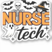 Nurse Tech - Halloween - met skelet, heks, en Sticker (Voorkant)