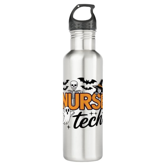 Nurse Tech - Halloween - met skelet, heks, en Waterfles (Voorkant)