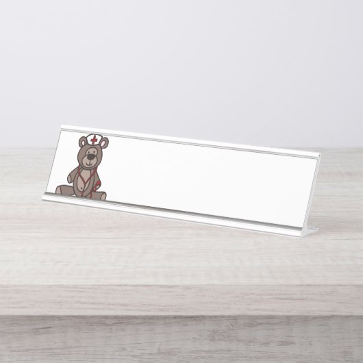 Nurse Teddy Bear Bureau Naambordje (Voorkant)