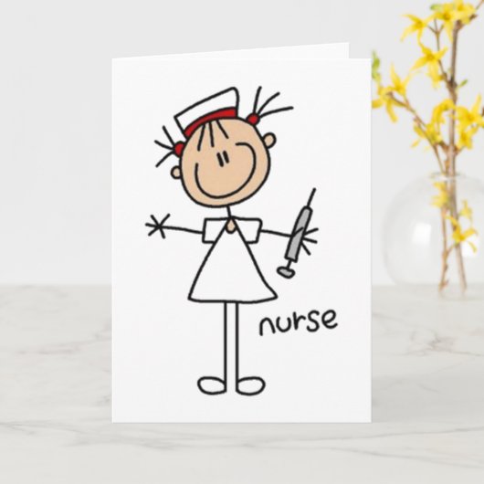 Nurse tekenafbeelding kaart (Gele Bloem)